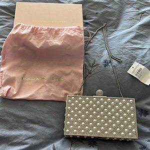 Sophia Webster pearl and rhinestone clutch